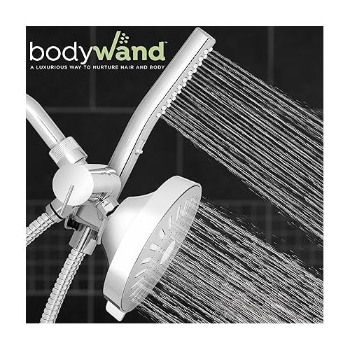  Waterpik High Pressure Handheld Wand and Rain Shower Head Combo with 8-Foot Long Metal Hose, BodyWand Spa System with 7 Spray Modes for Hair and Body, Chrome