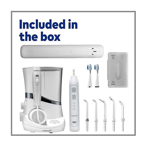  Waterpik Complete Care 5.0 Water Flosser + Sonic Electric Toothbrush, White WP-861