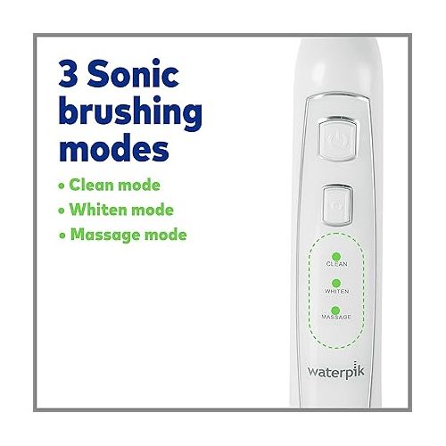  Waterpik Complete Care 5.0 Water Flosser + Sonic Electric Toothbrush, White WP-861