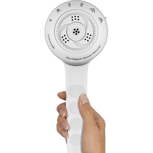  Waterpik Original Massage Shower Head Handheld Spray with 5-Foot Hose, Includes Massaging Sprays and 6 Modes, DIY Easy Installation, 1.8 GPM, White, SM-651E