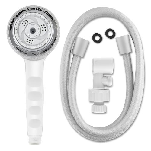  Waterpik Power Spray SM-3UC Original Shower Massage Showerhead, 1/2 in, 2.5 gpm, 3-1/4 in Face Dia, 5 Spray Functions, White