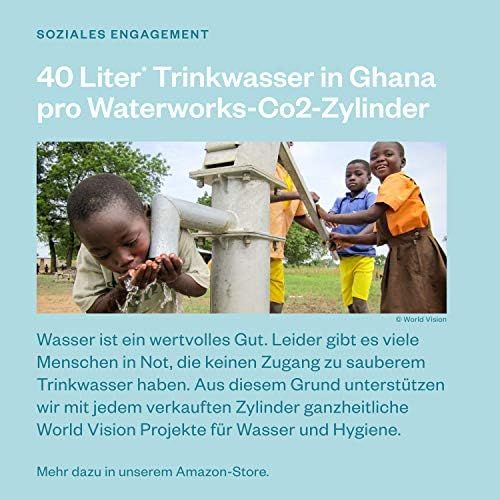  Waterworks 3 x CO2 cylinders, Suitable for SodaStream, Grohe Blue, Aarke, Brita, WasserMaxx and Many More Water Carbonators, For up to 60 Litres per Filling