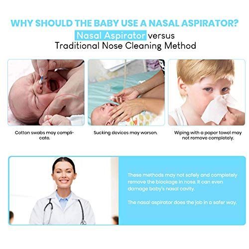  [아마존베스트]Watolt Electric Baby Nasal Aspirator  Battery Operated Nose Cleaner and Snot Sucker  Adjustable Settings and Reusable Tips with LCD Screen