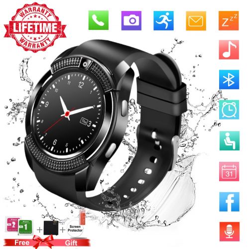  Watozo Smart Watch,Bluetooth Smartwatch Touch Screen Wrist Watch with CameraSIM Card Slot,Waterproof Smart Watch Sports Fitness Tracker Compatible with Android iOS Phones Samsung Huawei