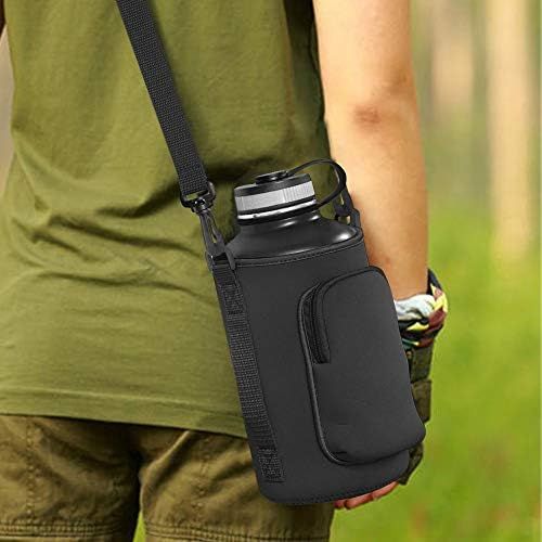  Watruer Hydro Carrier, Neoprene Water Bottle Sleeve Carrier Holder with Shoulder Strap, Pouch, Pocket & Carrying Handle (Fits HydroFlask, Yeti, Growlers, Similar Thermos Bottles)