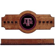 Wave NCAA Texas A&M Aggies TAMCRR100-P 2 pc Hanging Wall Pool Cue Stick Holder Rack - Pecan