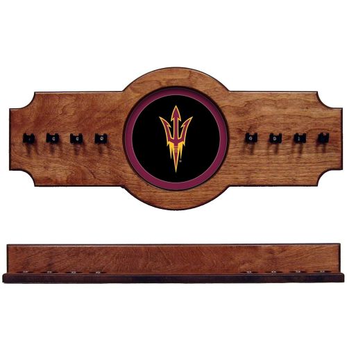  Wave NCAA Arizona State Sun Devils ASUCRR100-P 2 pc Hanging Wall Pool Cue Stick Holder Rack - Pecan