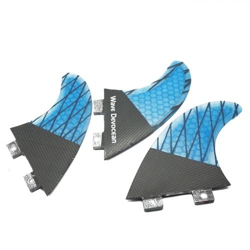  Wave Devocean Surfboard Fins FCS Base G5 Size Half Carbon Fins+Free Fins Keys and Screws
