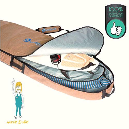  Wave Tribe Eco Surfboard Travel Bag, More Padding, 26M Nose & Tail. Your Boards Arrive Safe. Fits 2-3 Surfboards. International Surfers Choice Award, 2 Pockets, Designed by California Surfers