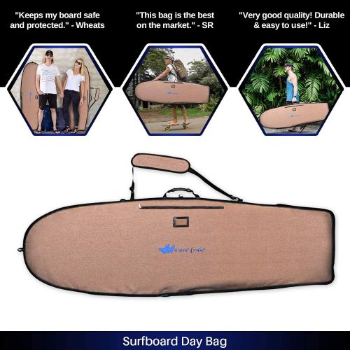  Wave Tribe Mini Simmons Day Boardbag Hemp + Reflective Alloy Simons, Fish or Retro Board Bag (Fits 1 Surfboards)