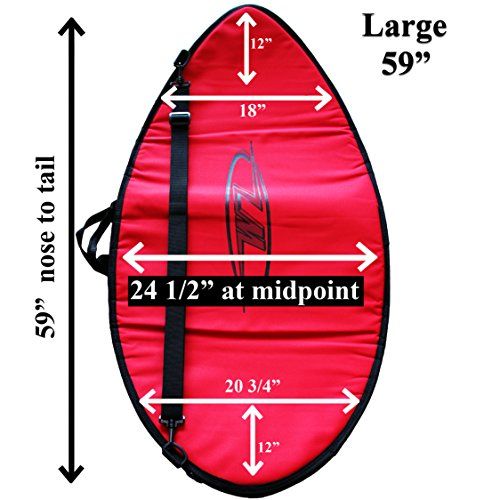  Wave Zone Skimboards Bag - Travel or Day Use - Padded - Black Blue or Red - 3 sizes