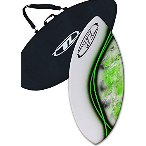  Wave Zone Skimboards Skimboard Package - Green - 45 Fiberglass Wave Zone Surge plus Board Bag andor Traction Pad - For Riders up to 160 lbs