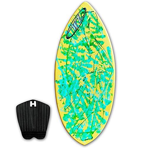  Wave Zone Skimboards Skimboard Package - Yellow - 43 Fiberglass Wave Zone Rip Plus Board Bag andor Traction Pad - for Riders up to 145 lbs