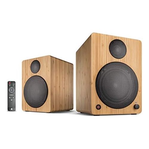  [아마존베스트]-Service-Informationen wavemaster Cube Neo bamboo shelf speaker system (50 watts) with Bluetooth streaming, digital connection and IR remote control, active boxes, use for TV/Tablet/Smartphone, bamboo (6