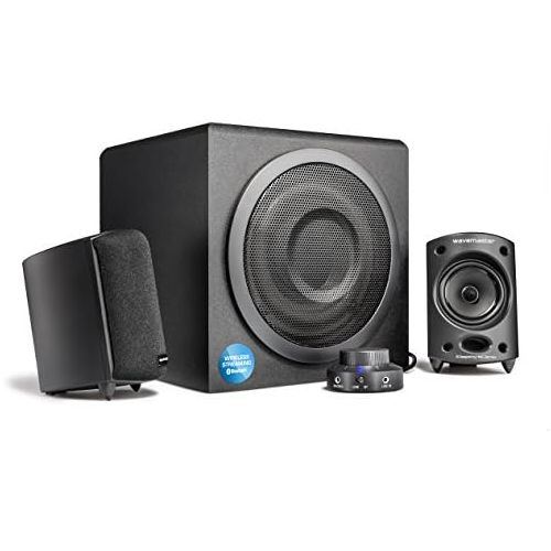  Wavemaster Moody BT 2.1 Speaker System (65 Watt) with Bluetooth Streaming Active Boxes for TV/Tablet/Smartphone/PC Black (66206) Grey