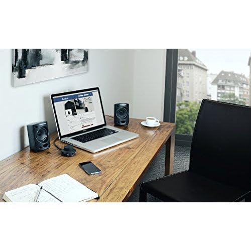  Wavemaster Moody BT 2.1 Speaker System (65 Watt) with Bluetooth Streaming Active Boxes for TV/Tablet/Smartphone/PC Black (66206) Grey