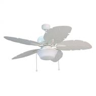 Harbor Breeze Waveport 52-in White Integrated Led IndoorOutdoor Downrod Mount Ceiling Fan with Light Kit