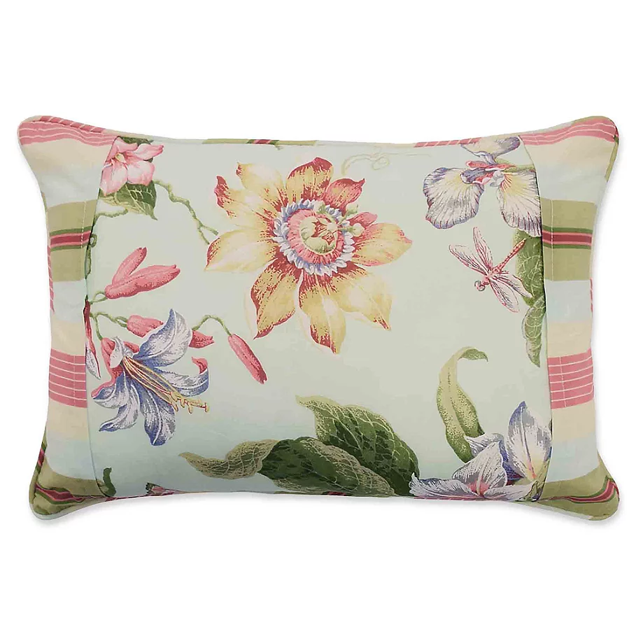 Waverly Laurel Springs Pieced Oblong Throw Pillow in Opal