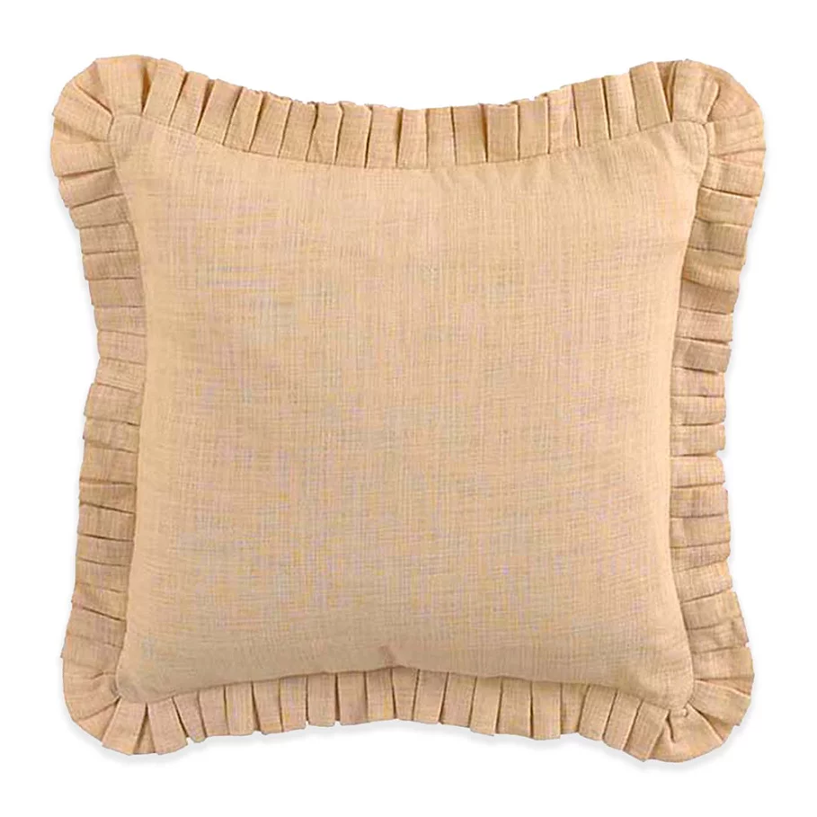  Waverly Cape Stacked Pleated Square Throw Pillow in Coral