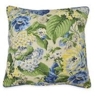 Waverly Floral Flourish Square Throw Pillow in Porcelain