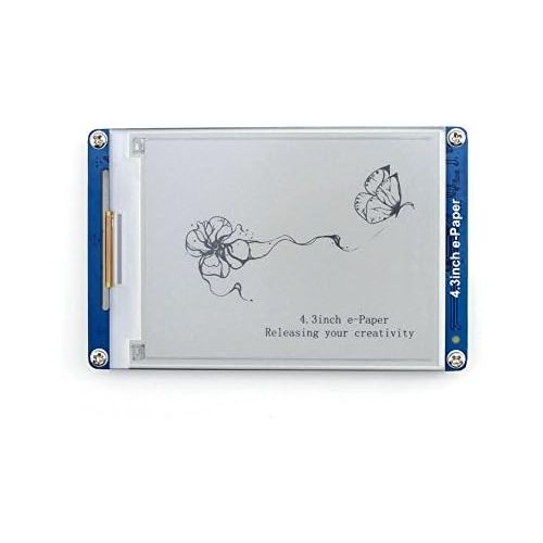  Waveshare 4.3inch e-Paper 800x600 Resolution Serial Interface Electronic Paper Display Panel Module Kit with Embedded Font Libraries Display Geometric GraphicsTexts Images