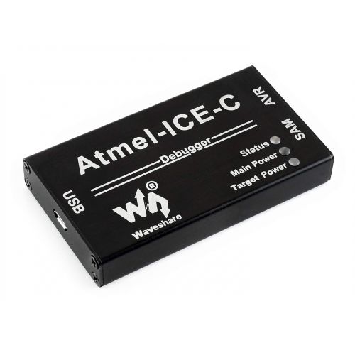  Waveshare Atmel-ICE-C Debugger Programmer Powerful Development Tool Atmel SAM and AVR Microcontrollers Original ATMEL-ICE-PCBA Inside Durable Aluminium Alloy Enclosure