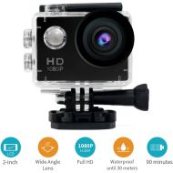 Wavetown 30M Waterproof Sport DV-Mini Sports 1080P HD Action Camera A9 120°Wide-angle Lens for Free Accessories Kit and Waterproof Case