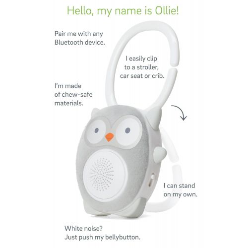 WavHello SoundBub, White Noise Machine and Bluetooth Speaker | Portable and Rechargeable Baby Sleep Sound Soother  Ollie The Owl, Grey