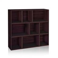 Way Basics Eco Stackable Oxford Modular Bookcase & Storage Shelf, Espresso Wood Grain