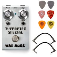 Way Huge WM28 Smalls Overrated Special Overdrive Bundle with 2 Patch Cables and 6 Dunlop Picks