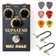 Way Huge Smalls WM31 Mini Supa-Lead Overdrive Pedal Bundle with 2 MXR Patch Cables and 6 Dunlop Picks