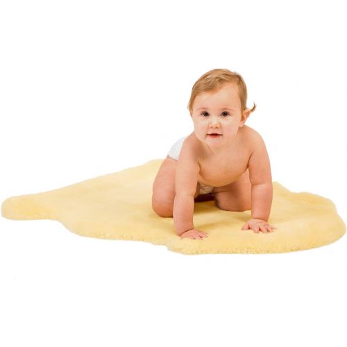  Baby Sheepskin Rug by WaySoft in a Gift Bag, New Zealand Soft Fur Rug, Hypoallergenic and Oeko-Tex Standard 100 Certified Nursery Fluffy Rug, 2ft x 3ft