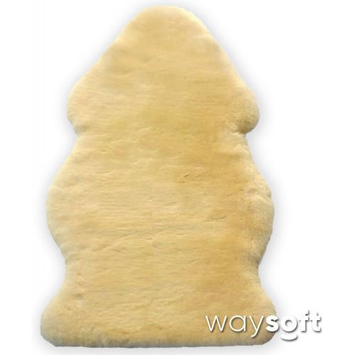  Baby Sheepskin Rug by WaySoft in a Gift Bag, New Zealand Soft Fur Rug, Hypoallergenic and Oeko-Tex Standard 100 Certified Nursery Fluffy Rug, 2ft x 3ft