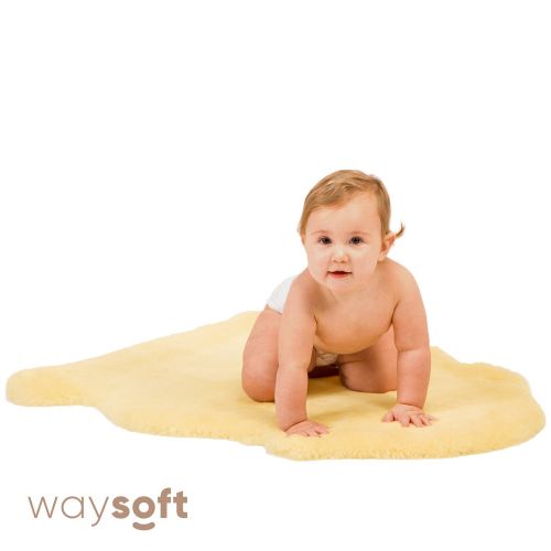  Baby Sheepskin Rug by WaySoft in a Gift Bag, New Zealand Soft Fur Rug, Hypoallergenic and Oeko-Tex...