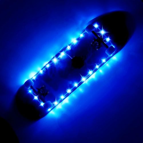  Waybelive LED Skateboard Light, Remote Control Skateboard Light, Longboard Light, Shortboard Light,16 Color Change by Yourself, Waterproof, Shockproof, Super Bright to Display at Night. Good