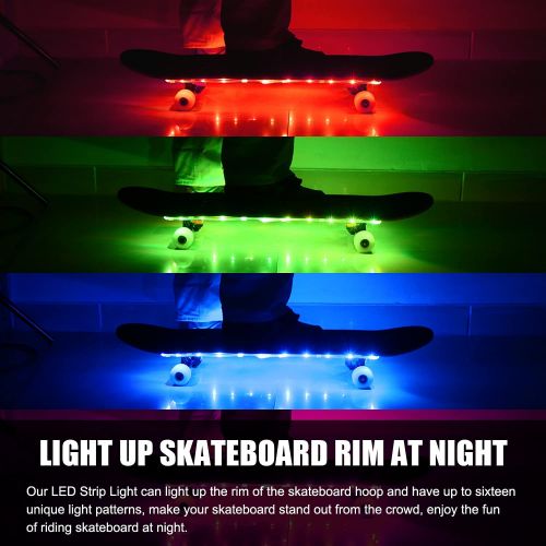  Waybelive LED Skateboard Light, Remote Control Skateboard Light, Longboard Light, Shortboard Light,16 Color Change by Yourself, Waterproof, Shockproof, Super Bright to Display at Night. Good