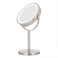 Wayman LED Lighted Makeup Mirror, 1x/5x Magnifying Double Sided Vanity Table Mirror, Nickel Finished,Natural...