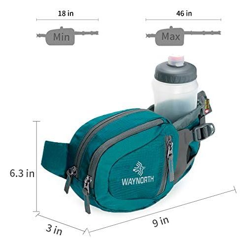  Waynorth Hiking Waist Bag Fanny Pack with Water Bottle Holder for Men Women Kids Walking Running Hiking Climbing Travel Dog Fanny Pack Sport Waist Pack Fit All Kinds of Phones(Bott