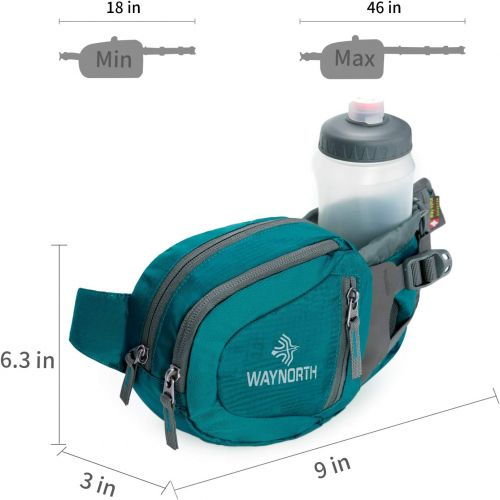  Waynorth Hiking Waist Bag Fanny Pack with Water Bottle Holder for Men Women Kids Walking Running Hiking Climbing Travel Dog Fanny Pack Sport Waist Pack Fit All Kinds of Phones(Bott