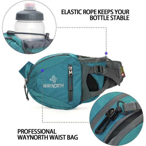  Waynorth Hiking Waist Bag Fanny Pack with Water Bottle Holder for Men Women Kids Walking Running Hiking Climbing Travel Dog Fanny Pack Sport Waist Pack Fit All Kinds of Phones(Bott