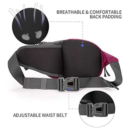  Waynorth Hiking Waist Bag Fanny Pack with Water Bottle Holder for Men Women Kids Walking Running Hiking Climbing Travel Dog Fanny Pack Sport Waist Pack Fit All Kinds of Phones (Bot