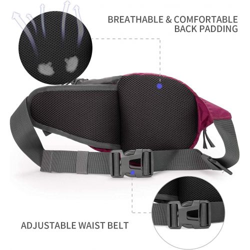  Waynorth Hiking Waist Bag Fanny Pack with Water Bottle Holder for Men Women Kids Walking Running Hiking Climbing Travel Dog Fanny Pack Sport Waist Pack Fit All Kinds of Phones (Bot