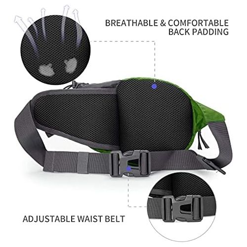  Waynorth Hiking Waist Bag Fanny Pack with Water Bottle Holder for Men Women Kids Walking Running Hiking Climbing Travel Dog Fanny Pack Sport Waist Pack Fit All Kinds of Phones (Bot