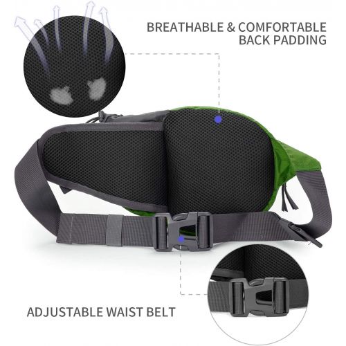  Waynorth Hiking Waist Bag Fanny Pack with Water Bottle Holder for Men Women Kids Walking Running Hiking Climbing Travel Dog Fanny Pack Sport Waist Pack Fit All Kinds of Phones (Bot