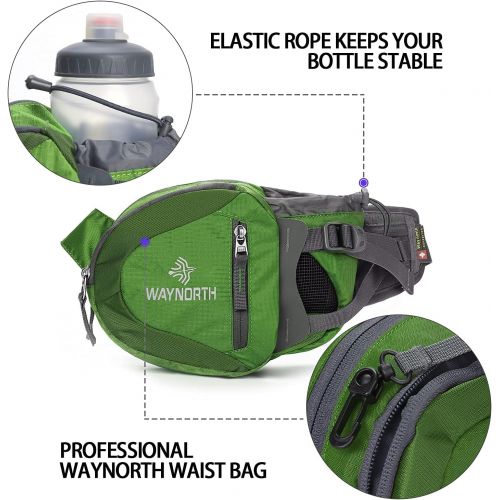  Waynorth Hiking Waist Bag Fanny Pack with Water Bottle Holder for Men Women Kids Walking Running Hiking Climbing Travel Dog Fanny Pack Sport Waist Pack Fit All Kinds of Phones (Bot