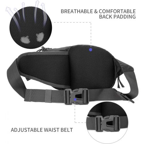  Waynorth Hiking Waist Bag Fanny Pack with Water Bottle Holder for Men Women Kids Walking Running Hiking Climbing Travel Dog Fanny Pack Sport Waist Pack Fit All Kinds of Phones