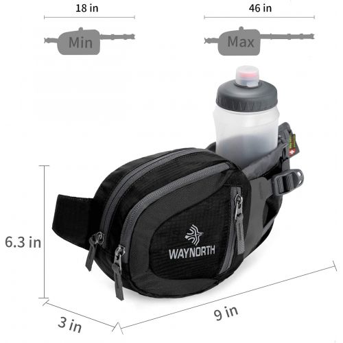  Waynorth Hiking Waist Bag Fanny Pack with Water Bottle Holder for Men Women Kids Walking Running Hiking Climbing Travel Dog Fanny Pack Sport Waist Pack Fit All Kinds of Phones