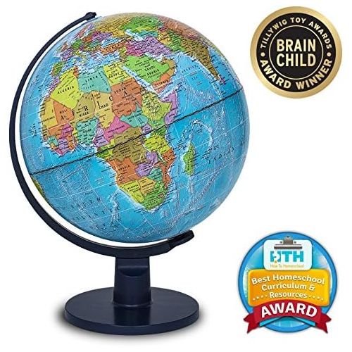  [아마존베스트]Waypoint Geographic Light Up Globe for Kids - Scout 12” Desk Classroom Decorative Illuminated Globe with Stand, More Than 4, 000 Names & Placesup to Date World Globe