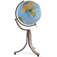 Waypoint Geographic Emily 20 Floor Stand Globe - Illuminated - 1,000s of UP-to-Date Political Named Places & Points of Interest - Full Gyromatic Wood Stand for Full Globe Viewing - Home & Office (Blue