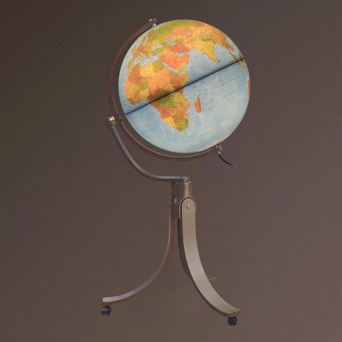  Waypoint Geographic Emily 20 Floor Stand Globe - Illuminated - 1,000s of UP-to-Date Political Named Places & Points of Interest - Full Gyromatic Wood Stand for Full Globe Viewing - Home & Office (Blue